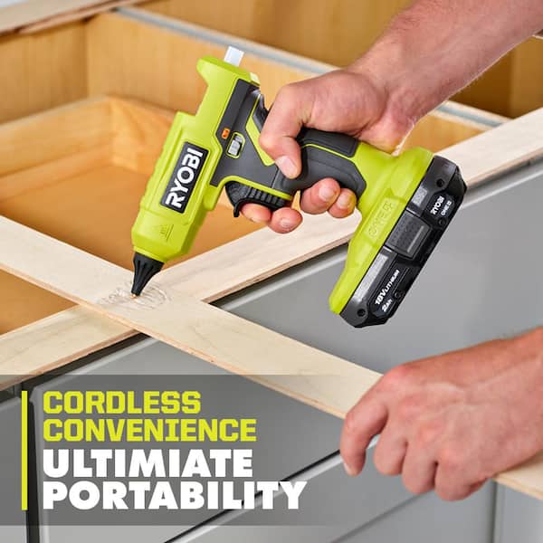 RYOBI ONE+ 18V Cordless Glue Gun (Tool Only) with (3) General