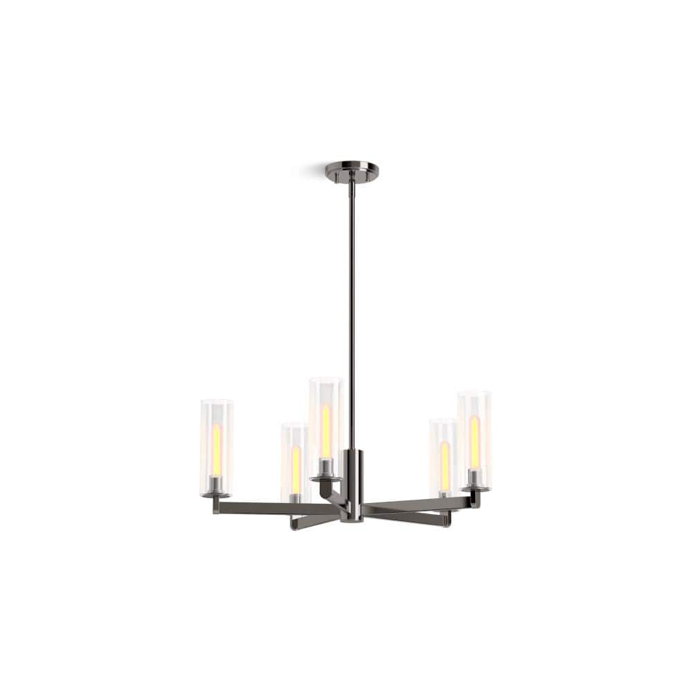 KOHLER Crue 5-Light Titanium 26 in. Chandelier 35878-CH05