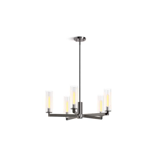KOHLER Crue 5-Light Titanium 26 in. Chandelier