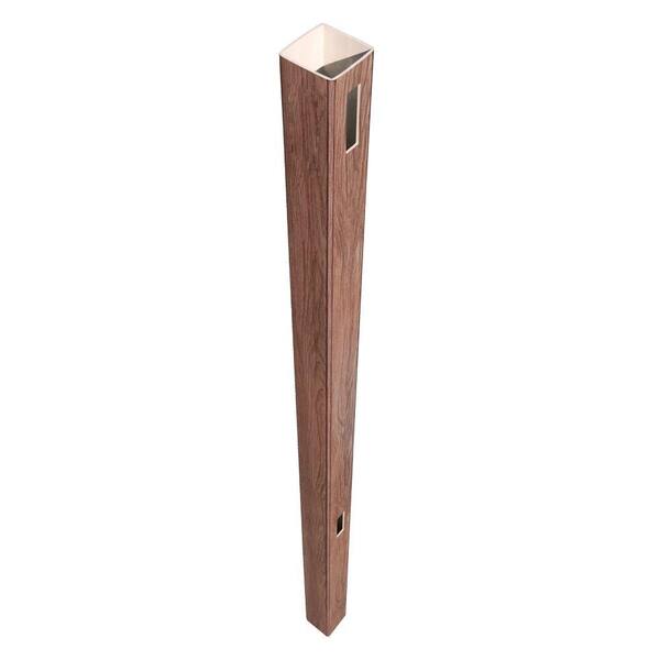 Veranda Pro Series 5 in. x 5 in. x 8-1/2 ft. Walnut Vinyl Anaheim Heavy Duty Routed Fence End Post