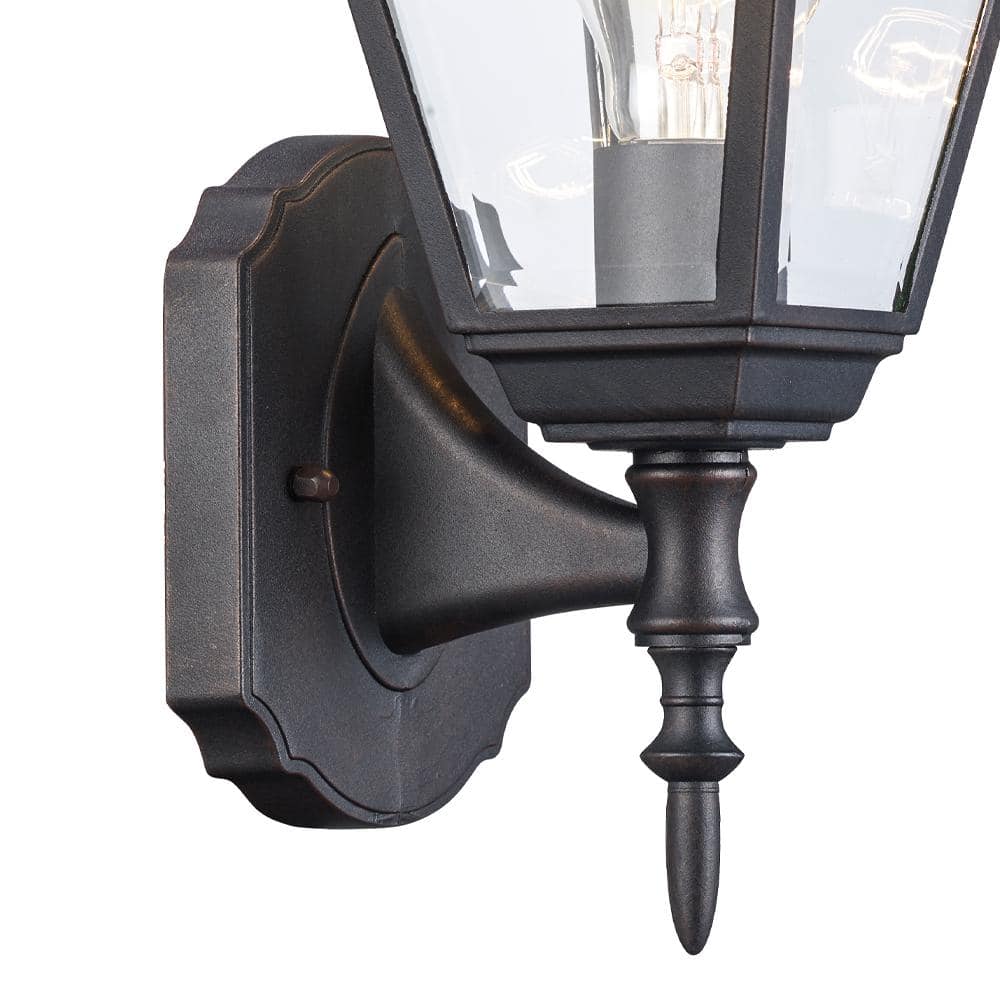 Argyle Rustic Metal 16.75" Outdoor Wall Sconce with Clear Glass