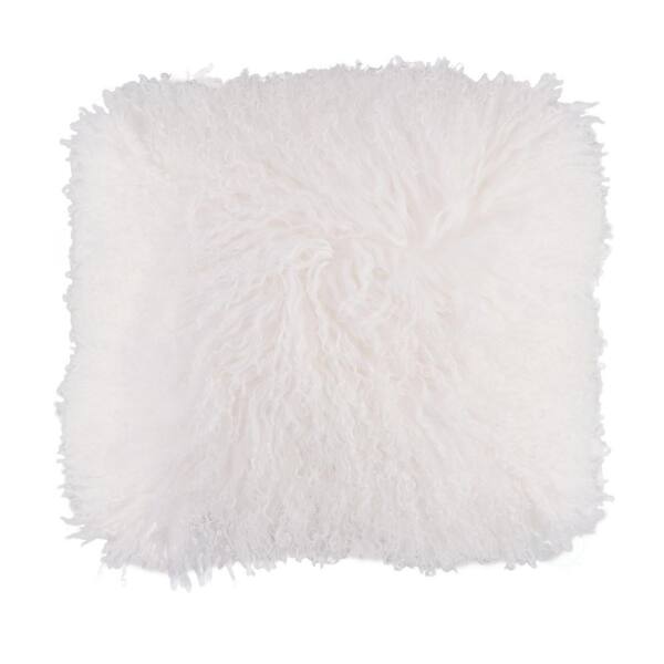 White mongolian cushion Clearance