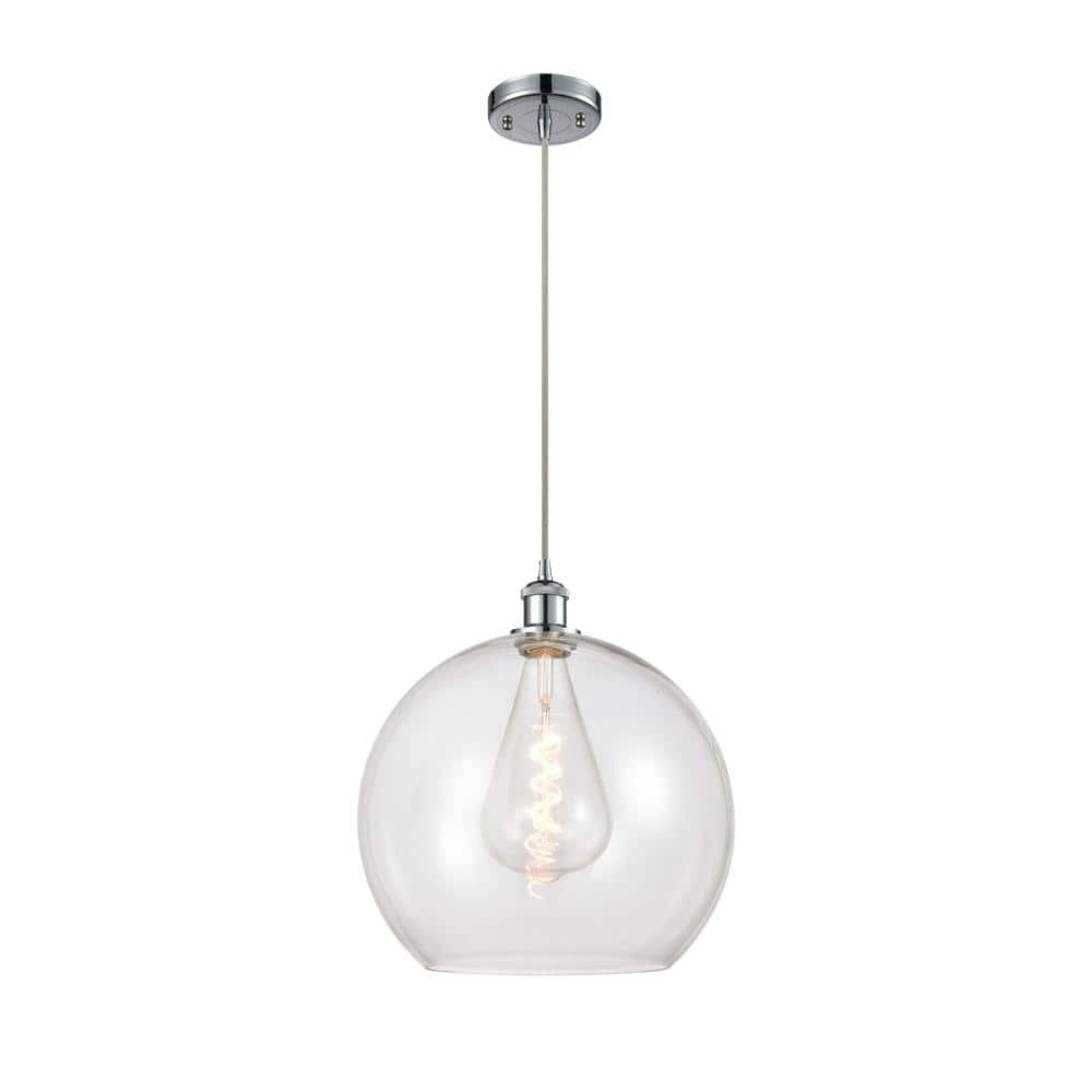 Athens Clear Glass and Chrome Mini Pendant Light