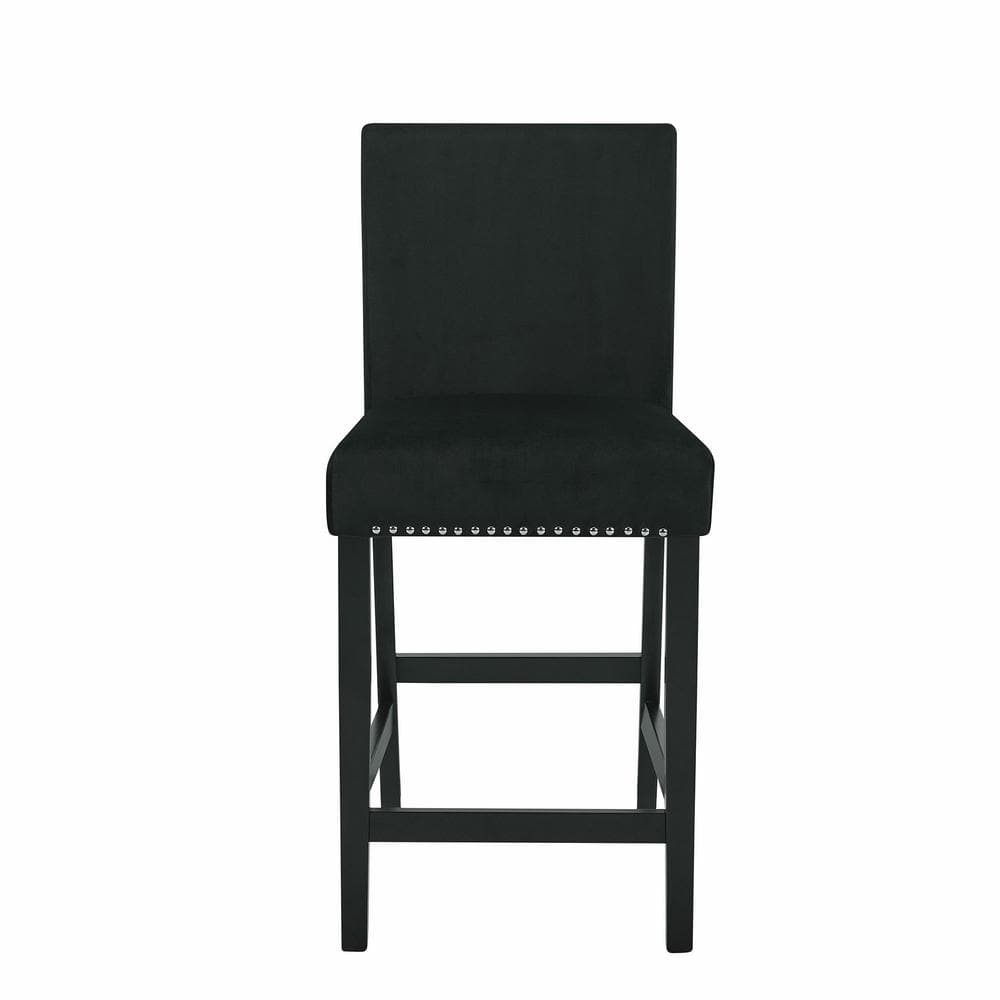 Celeste 5-Piece Black Faux Marble Counter Height Dining Set