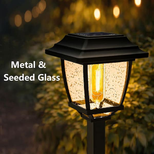 Manor Black Solar Integrated LED Seeded Glass Weather Resistant