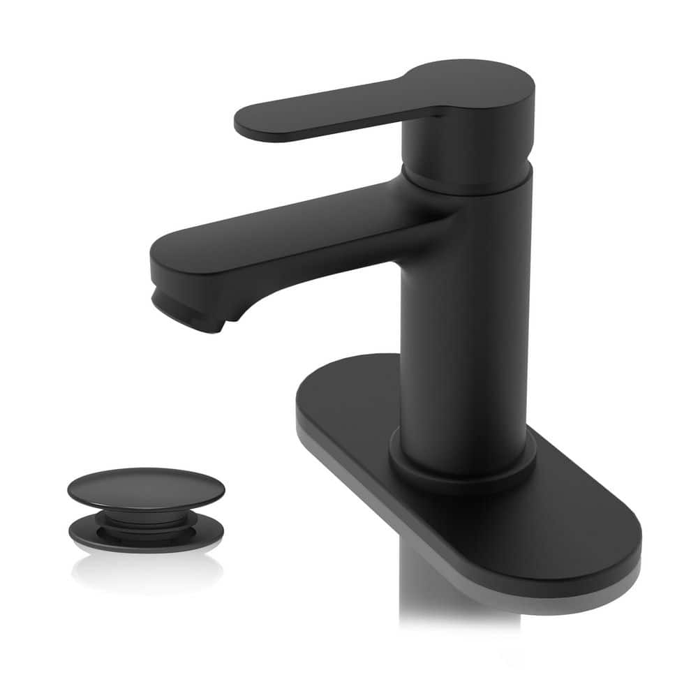 Single Handle Sink Faucet with Pop-Up Drain and Supply Hoses for 1 or 3 Hole Installation, Matte Black price history on PriceWatchPro