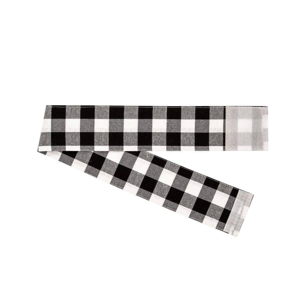 Buffalo Check Black/White Cotton Polyester Door Curtain Panel, 54" W x 40" L