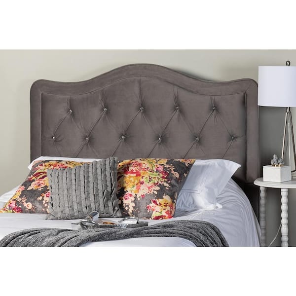 Leffler Home Allure Diamond Tufted Queen 64 in. W Upholstered Headboard in Gray
