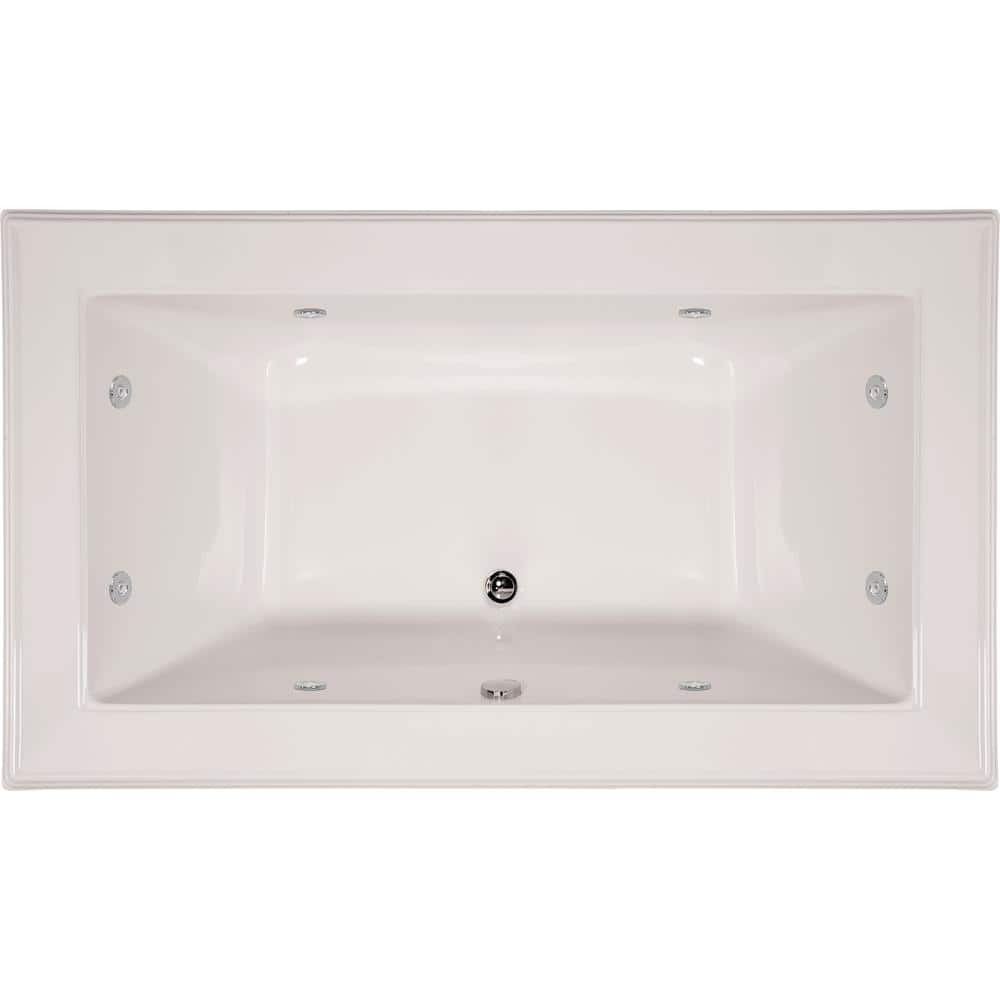 Angel 66 in. x 42 in. Acrylic Rectangular Drop-in Whirlpool Bathtub with Center Drain in White price history on PriceWatchPro