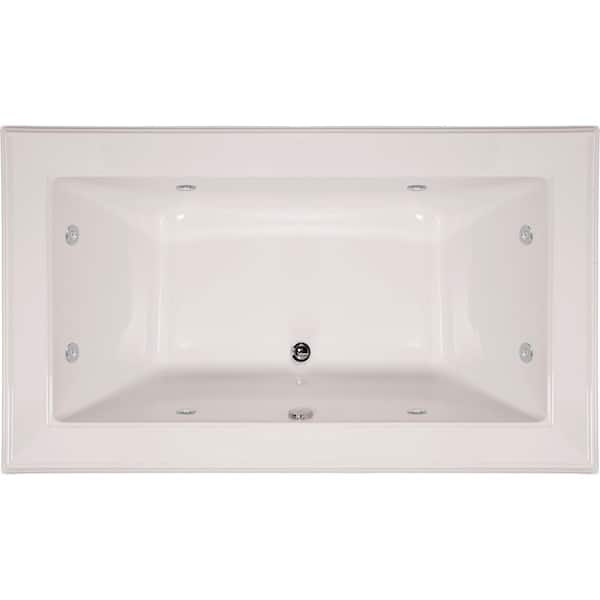 Hydro Systems Angel 72 in. x 42 in. Rectangular Drop-in Air Bath Bathtub with Center Drain in White