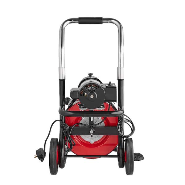 Drain Cleaner Machine Electric Drain Auger 100 ft. x 1/2 in. Auto Feed