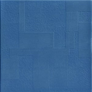 Vectors Van Deusen Blue 1.6 ft. x 1.6 ft. Decorative Foam Glue Up Ceiling Tile (21.6 sq. ft./case)