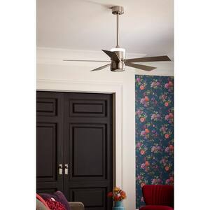 Torch 52 in. Integrated LED Brushed Nickel Ceiling Fan with Up and Down Light Kit and Remote Control