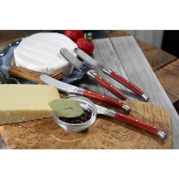 Laurie Gates California Designs Marble and Stainless Steel 3 Piece Cheese Knife Set in White