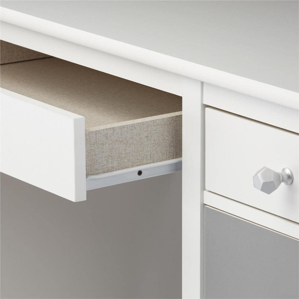 Monarch Hill Poppy 41'' Gray Engineered Wood Computer Desk with Drawers