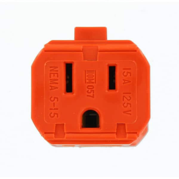 Leviton 15 Amp Python Straight Blade Connector, Orange 5259-BVO