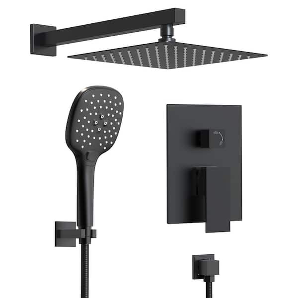 3-Mode Handheld Single Handle 2-Spray Tub and Shower Faucet 1.8 GPM with Pressure Balance in. Matte Black Valve Included
