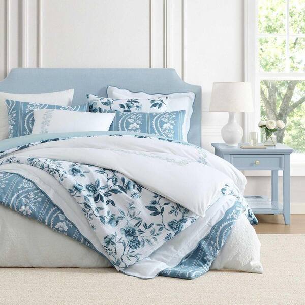 MARTHA STEWART Garden Trellis 2-Piece Sparkling White Cotton Blend