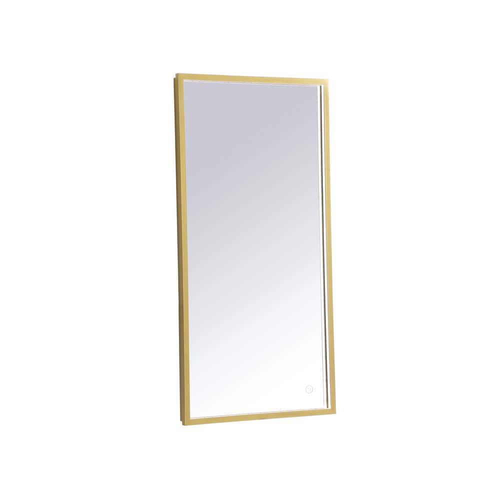 Timeless Home 18 in. W x 36 in. H Modern Rectangular Aluminum Framed LED Ba