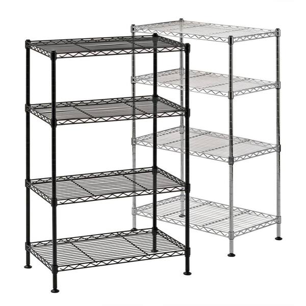 4-Tier Steel Wire Shelving Unit in Black — The Bulb