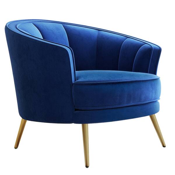 navy velvet tub chair