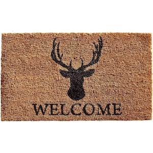 Multi-Colored 36 in. x 24 in. Coir Non-Slip Indoor/Outdoor Door Mat