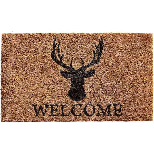 Multi-Colored 36 in. x 24 in. Coir Non-Slip Indoor/Outdoor Door Mat