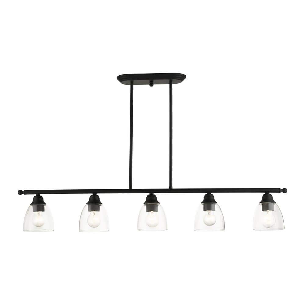 Montgomery Black Steel 5-Light Linear Chandelier