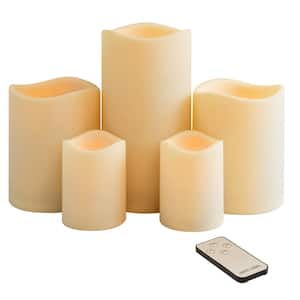 Battery Operated LED Assorted Resin Pillars with Remote Control (set of 5)