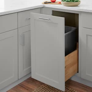 Avondale 18 in. W x 24 in. D x 34.5 in. H Ready to Assemble Plywood Shaker Trash Can Kitchen Cabinet in Dove Gray