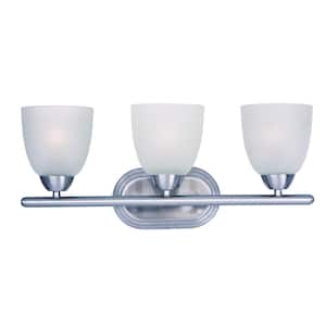 Axis 3-Light Polished Chrome Bath Light Vanity with Frosted Shade