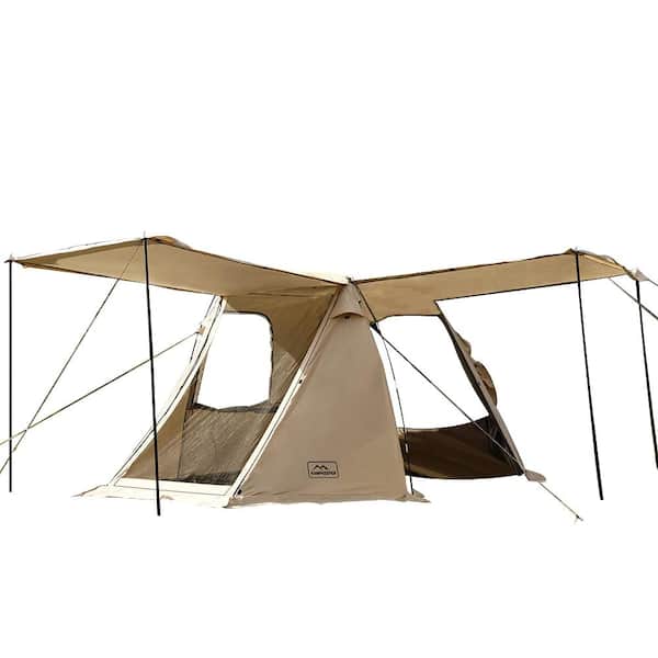 Tenleaf 11 ft. x 9.5 ft. Khaki Brown Vehicle SUV Tent Car Camping Tent for Outdoor Travel