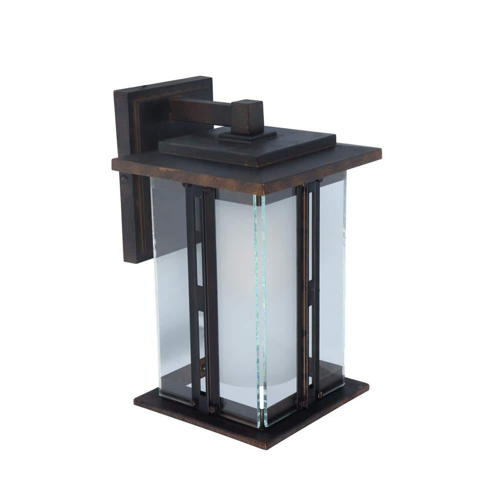 Home Decorators Collection 11.81 in. 1-Light Bronze Outdoor Wall Lantern Sconce