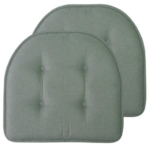 Solid Memory Foam 17 in. x 16 in. U-Shape Non-Slip Indoor/Outdoor Chair Seat Cushion, Scuba (2-Pack)