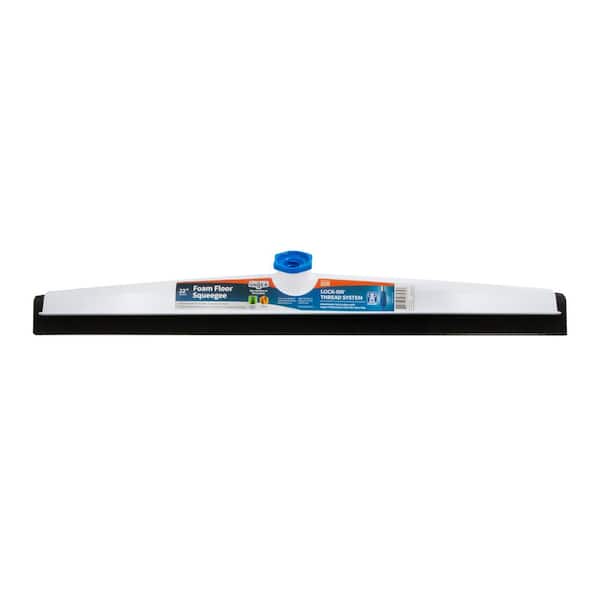 Lavex 22 White Double Neoprene Foam Floor Squeegee with Plastic Frame and  60 Metal Handle