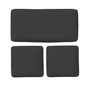 36 in. x 18 in. (3-Piece) Outdoor Patio Replacement Seat Cushions Fit for Loveseat Sofa Lounge Chair Furniture Black