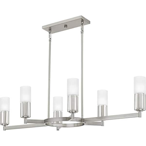 Quoizel Cruz 6-Light Brushed Nickel Chandelier CRZ648BN - The Home