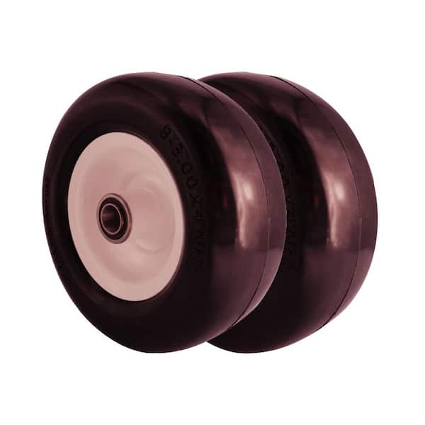 Ogracwheel 9 in. x 3.5 in. Universal Flat Free Zero Turn Front Wheel Assembly with Smooth Tread (2-Pack)