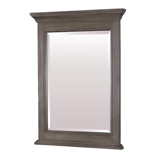 CRAFT + MAIN Brantley 24 in. W x 32 in. H Single Framed Beveled Edge Bathroom Vanity Mirror in Distressed Grey