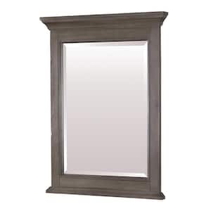 Brantley 24 in. W x 32 in. H Single Framed Beveled Edge Bathroom Vanity Mirror in Distressed Grey