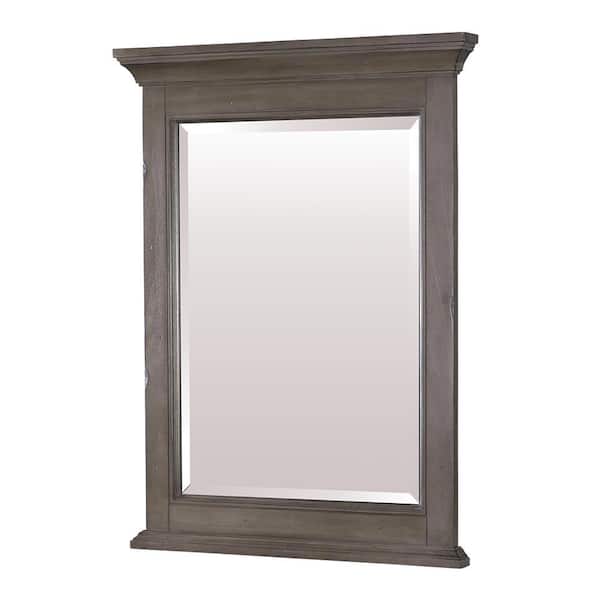 Foremost Brantley 24 in. W x 32 in. H Single Framed Beveled Edge Bathroom Vanity Mirror in Distressed Grey