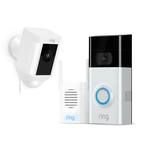 Wireless Video Doorbell 2 with Chime Pro and Spotlight Cam Wired White