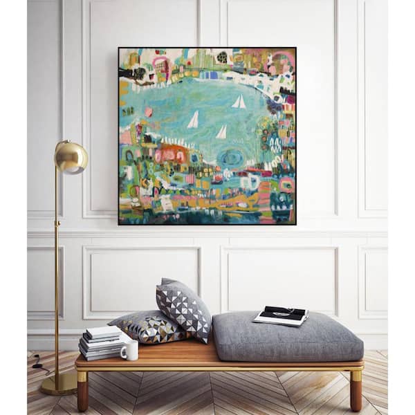 Unbranded 20 in. x 20 in. "Abstract Marina IV" by Karen Fields Framed Wall Art