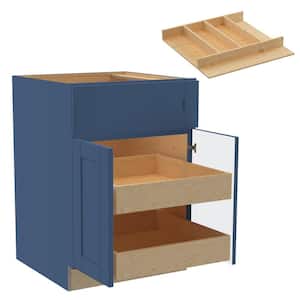 Washington Vessel Blue Plywood Shaker Assembled Base Kitchen Cabinet 2ROT Utility24 W in. 24 D in. 34.5 in. H
