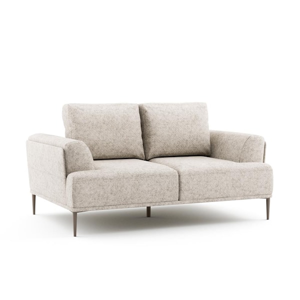 Furniture of America Orlandi 65 in. Light Brown Chenille 2-Seater with Extendable Backrest