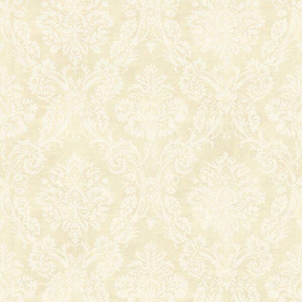 Chesapeake Kent Beige Garden Damask Washable Wallpaper Sample