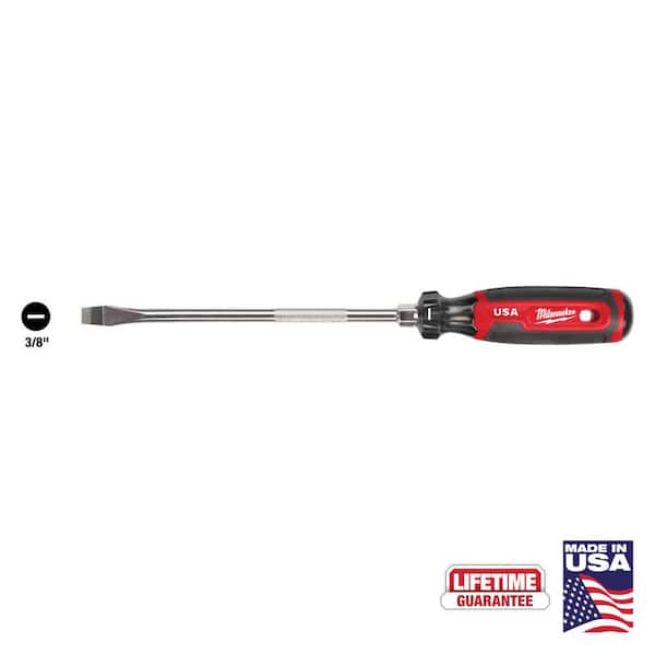 Milwaukee 8 in. x 3/8 in. Slotted Flat Head Screwdriver with Cushion Grip