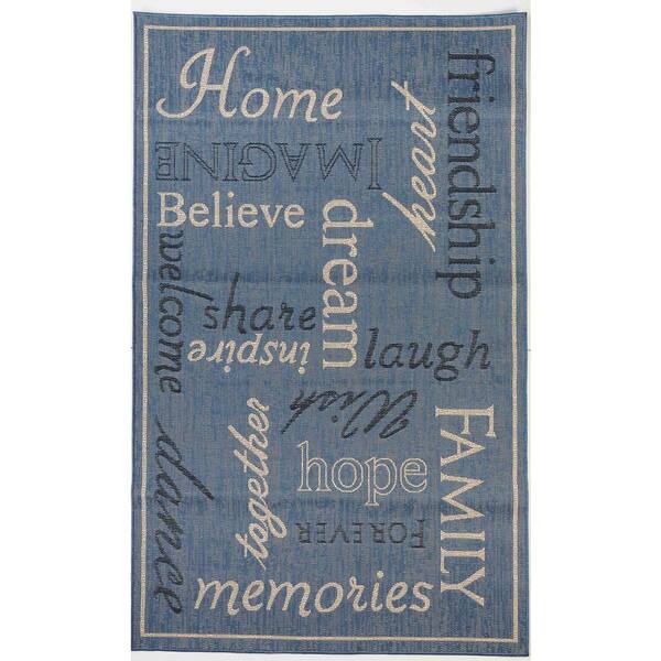 Msrugs Fw Collection Home Family Blue 9 Ft X 12 Polypropylene Indoor Outdoor Area Rug Fw444 9x12 The Depot Msrugs Fw Collection Home Family Blue 9, Home Depot Outdoor Rugs 9×12
