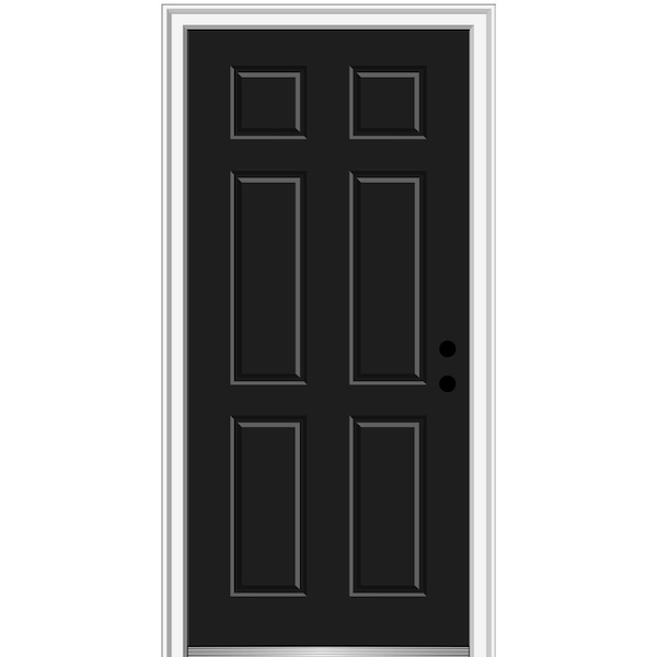 MMI DOOR 30 in. x 80 in. Left-Hand Inswing 6-Panel Classic Painted Fiberglass Smooth Prehung Front Door