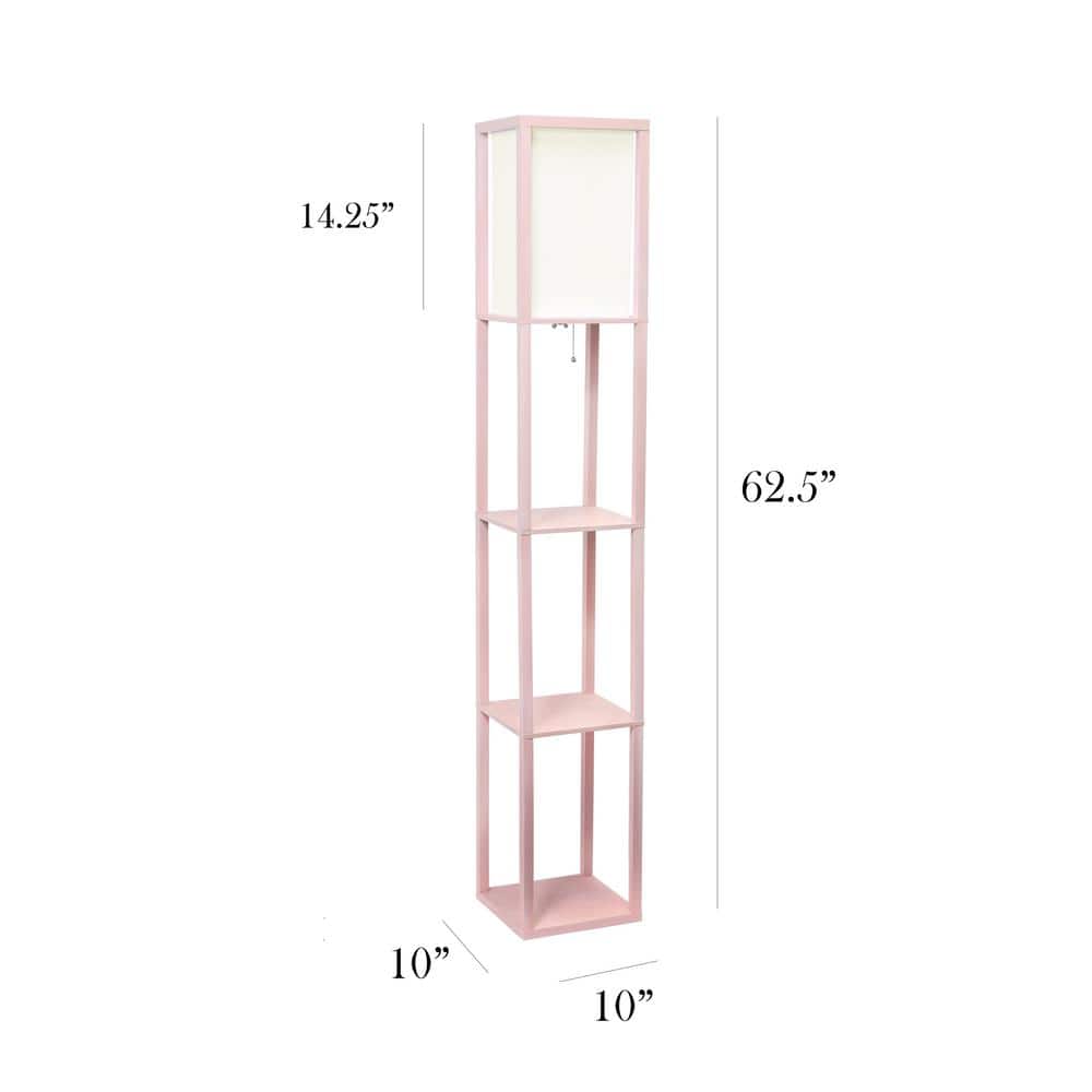 Elegant Light Pink Floor Lamp with Integrated Shelving